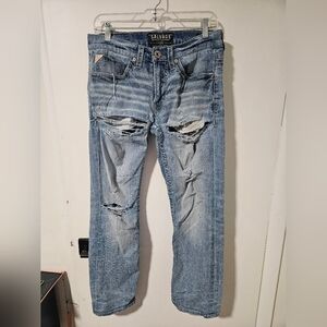 Salvage Light Blue Distressed Slim Jeans